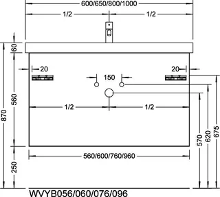 sanibel-Waschtisch-Unterbau 2.0 FLEX WVYB060 600mm breit Schubl/Auszug Eiche Caramel – Bild 2