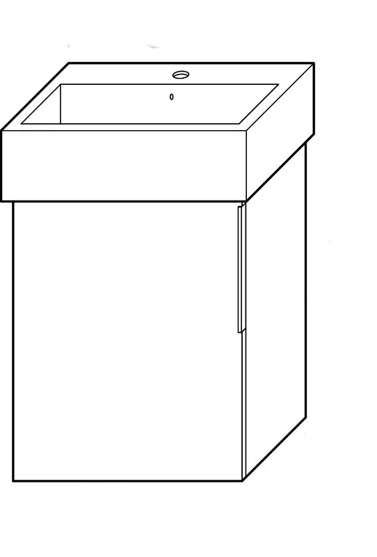 sanibel-Waschtisch-Unterbau 2.0 FLEX WVYR042L 420mm breit Tür links Eiche Caramel