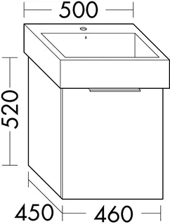 sanibel-Waschtisch-Unterbau 2.0 FLEX WVYS046 460mm breit 1 Auszug Eiche Caramel