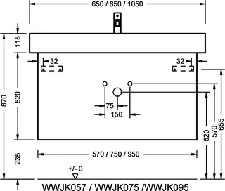 sanibel-Waschtisch-Unterbau 2.0 FLEX WWJK095 950mm breit Schubl/Auszug Eiche Caramel – Bild 2