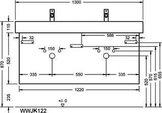 sanibel-Waschtisch-Unterbau 2.0 FLEX WWJK122 1220mm breit Schubl/Auszug Eiche Caramel – Bild 2