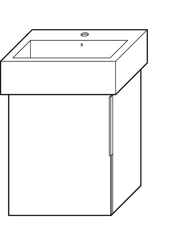 sanibel-Waschtisch-Unterbau 2.0 FLEX WWLZ041L 410mm breit Tür links Eiche Caramel