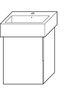sanibel-Waschtisch-Unterbau 2.0 FLEX WWLZ041L 410mm breit Tür links Eiche Caramel