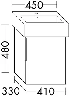 sanibel-Waschtisch-Unterbau 2.0 FLEX WWLZ041R 410mm breit Tür rechts Eiche Caramel