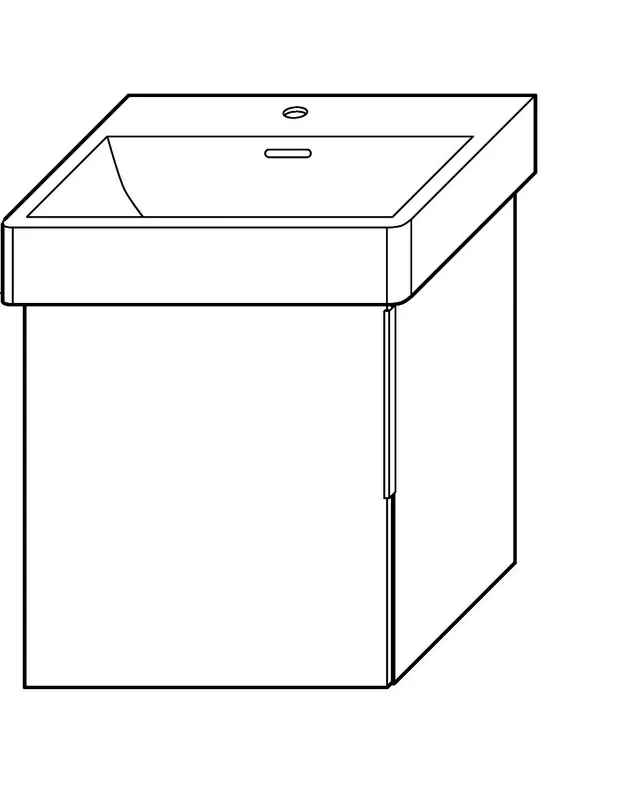 sanibel-Waschtisch-Unterbau 2.0 FLEX WWME040L 400mm breit Tür links Eiche Caramel