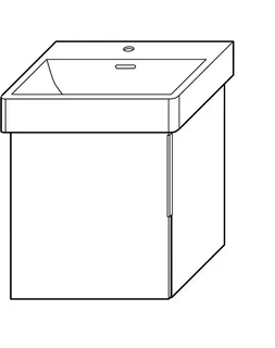 sanibel-Waschtisch-Unterbau 2.0 FLEX WWME040L 400mm breit Tür links Eiche Caramel