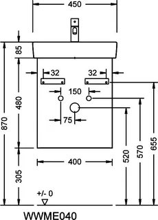 sanibel-Waschtisch-Unterbau 2.0 FLEX WWME040R 400mm breit Tür rechts Eiche Caramel – Bild 2