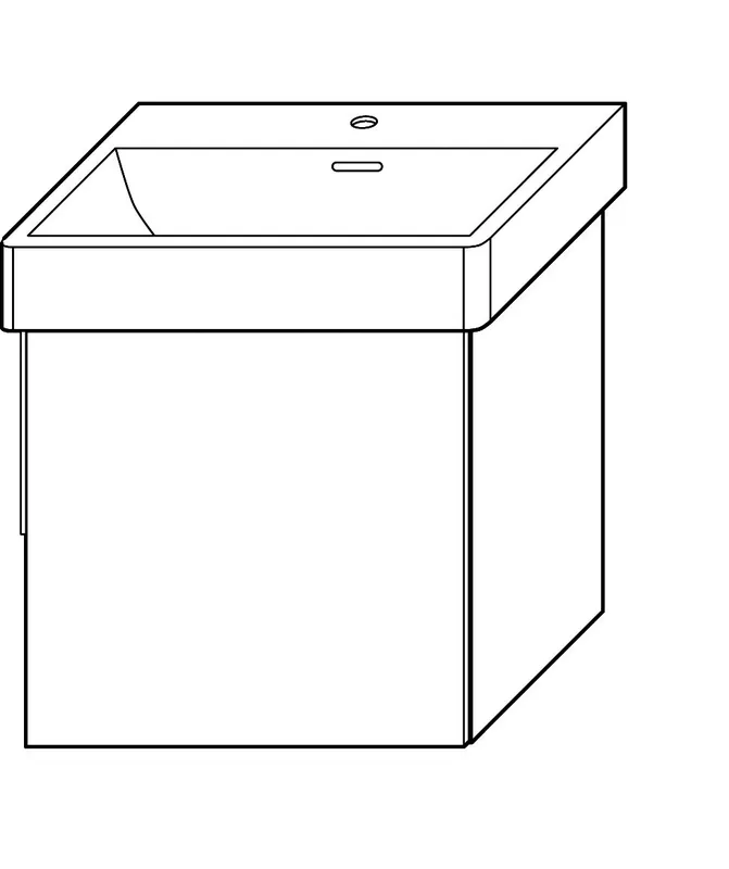 sanibel-Waschtisch-Unterbau 2.0 FLEX WWME050R 500mm breit Tür rechts Eiche Caramel
