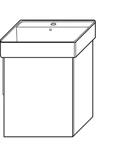 sanibel-Waschtisch-Unterbau 2.0 FLEX WWMH040R 400mm breit Tür rechts Eiche Caramel