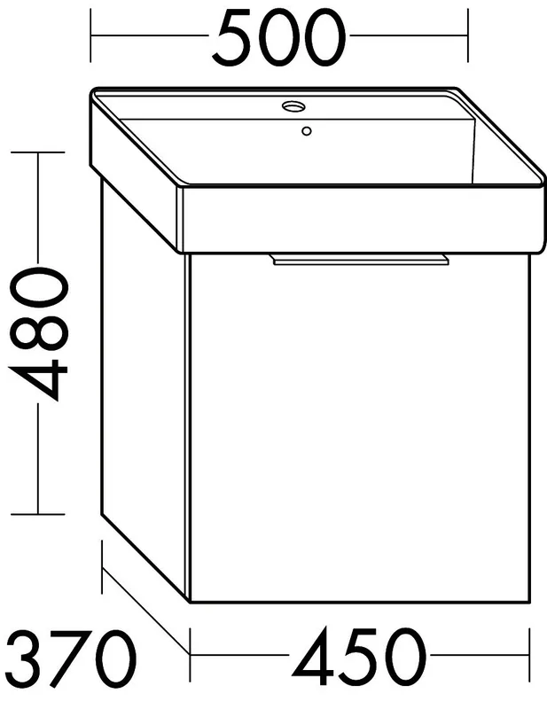 sanibel-Waschtisch-Unterbau 2.0 FLEX WWMI045 450mm breit 1 Auszug Eiche Caramel