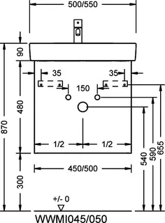 sanibel-Waschtisch-Unterbau 2.0 FLEX WWMI045 450mm breit 1 Auszug Eiche Caramel – Bild 2