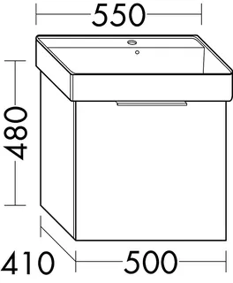 sanibel-Waschtisch-Unterbau 2.0 FLEX WWMI050 500mm breit 1 Auszug Eiche Caramel