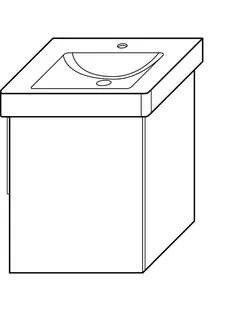 sanibel-Waschtisch-Unterbau 2.0 FLEX WWMP040R 400mm breit Tür rechts Eiche Caramel
