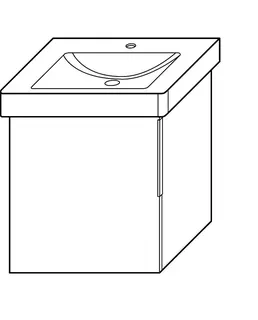 sanibel-Waschtisch-Unterbau 2.0 FLEX WWMP045L 450mm breit Tür links Eiche Caramel