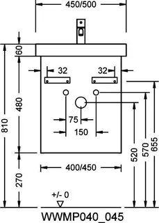 sanibel-Waschtisch-Unterbau 2.0 FLEX WWMP045R 450mm breit Tür rechts Eiche Caramel – Bild 2