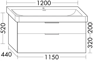 sanibel-Waschtisch-Unterbau 2.0 FLEX WXBC115 1150mm breit Schubl/Auszug Eiche Caramel