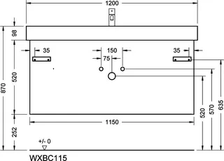 sanibel-Waschtisch-Unterbau 2.0 FLEX WXBC115 1150mm breit Schubl/Auszug Eiche Caramel – Bild 2