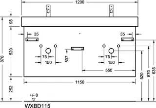 sanibel-Waschtisch-Unterbau 2.0 FLEX WXBD115 1150mm 2 Schubl/2 Auszüge Eiche Caramel – Bild 2