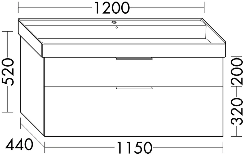 sanibel-Waschtisch-Unterbau 2.0 FLEX WXBF115 1150mm breit Schubl/Auszug Eiche Caramel
