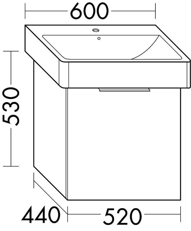 sanibel-Waschtisch-Unterbau 2.0 FLEX WXGS052 520mm breit 1 Auszug Eiche Caramel