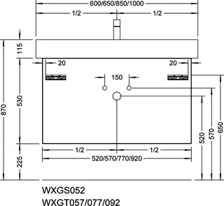sanibel-Waschtisch-Unterbau 2.0 FLEX WXGS052 520mm breit 1 Auszug Eiche Caramel – Bild 2