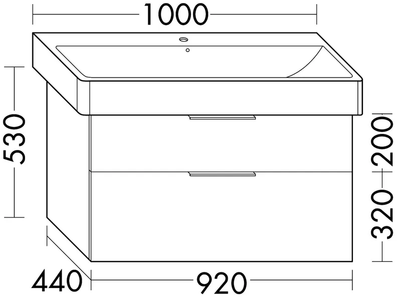 sanibel-Waschtisch-Unterbau 2.0 FLEX WXGT092 920mm breit Schubl/Auszug Eiche Caramel