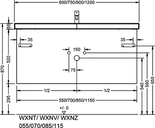 sanibel-Waschtisch-Unterbau 2.0 FLEX WXNT085 850mm breit Schubl/Auszug Eiche Caramel – Bild 2