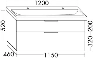 sanibel-Waschtisch-Unterbau 2.0 FLEX WXNT115 1150mm breit Schubl/Auszug Eiche Caramel