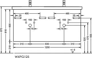 sanibel-Waschtisch-Unterbau 2.0 FLEX WXPG125 1250mm 2 Schubl/2 Auszüge Eiche Caramel – Bild 2