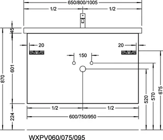 sanibel-Waschtisch-Unterbau 2.0 FLEX WXPV075 750mm breit Schubl/Auszug Eiche Caramel – Bild 2
