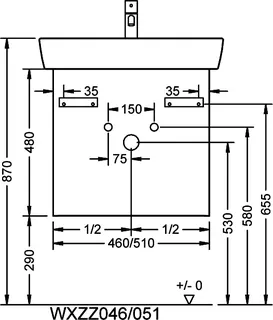 sanibel-Waschtisch-Unterbau 2.0 FLEX WXZZ051 510mm breit 1 Auszug Eiche Caramel – Bild 2