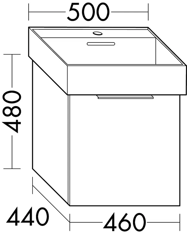 sanibel-Waschtisch-Unterbau 2.0 FLEX WYAC046 460mm breit 1 Auszug Eiche Caramel