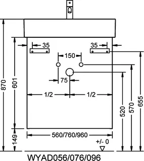 sanibel-Waschtisch-Unterbau 2.0 FLEX WYAD076 760mm breit Schubl/Auszug Eiche Caramel – Bild 2