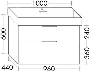 sanibel-Waschtisch-Unterbau 2.0 FLEX WYAD096 960mm breit Schubl/Auszug Eiche Caramel