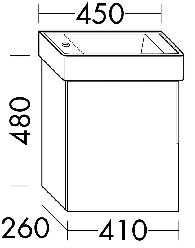 sanibel-Waschtisch-Unterbau 2.0 FLEX WYAE041L 410mm breit Tür links Eiche Caramel
