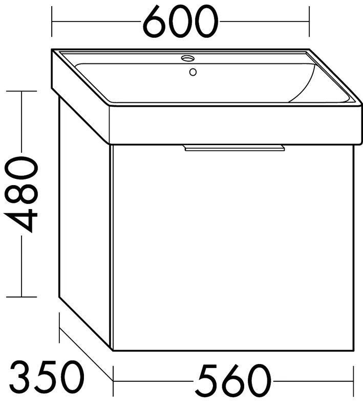 sanibel-Waschtisch-Unterbau 2.0 FLEX WYAF056 560mm breit 1 Auszug Eiche Caramel