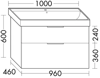 sanibel-Waschtisch-Unterbau 2.0 FLEX WYAG096 960mm breit Schubl/Auszug Eiche Caramel