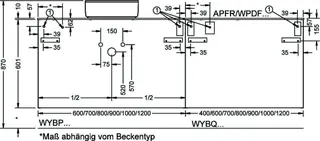 sanibel-Waschtisch-Unterbau FLEX PLUS WYBP080 zu Konsole 800x600x545mm Dunkelgrau Lack – Bild 3