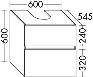 sanibel-Waschtisch-Unterbau FLEX PLUS WYBP060 zu Konsole 600x600x545mm Schilf Lack