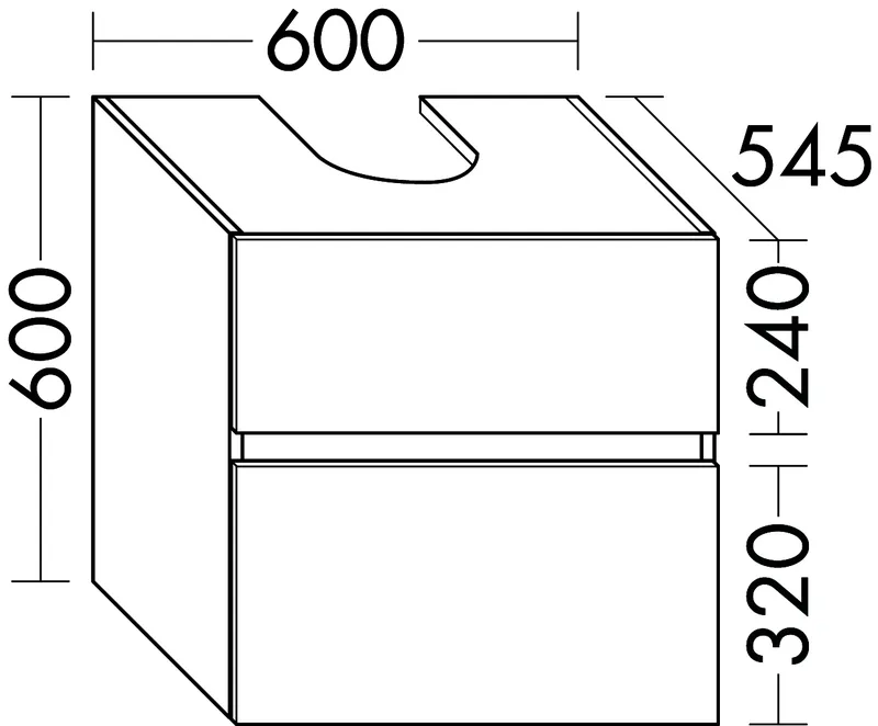 sanibel-Waschtisch-Unterbau FLEX PLUS WYBP060 zu Konsole 600x600x545mm Weiß Matt