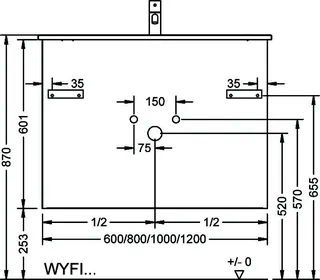 sanibel-Waschtisch-Unterbau FLEX PLUS WYFI060 600mm breit Schubl/Auszug Weiß Matt – Bild 2