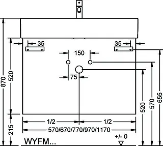 sanibel-Waschtisch-Unterbau FLEX PLUS WYFM117 1170mm breit Schubl/Auszug Basaltgrau – Bild 2