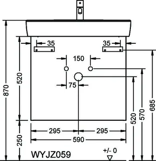 sanibel-Waschtisch-Unterbau FLEX PLUS WYJZ059 590mm breit Schubl/Auszug Eiche Cashmere – Bild 2