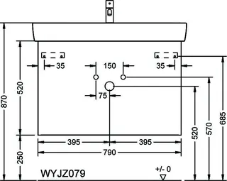 sanibel-Waschtisch-Unterbau FLEX PLUS WYJZ079 790mm breit Schubl/Auszug Eiche Cashmere – Bild 2