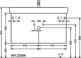 sanibel-Waschtisch-Unterbau FLEX PLUS WYJZ094 940mm breit Schubl/Auszug DunkelgrauLack – Bild 2
