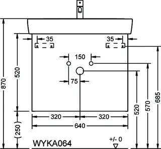 sanibel-Waschtisch-Unterbau FLEX PLUS WYKA064 640mm breit Schubl/Auszug Weiß Matt – Bild 2