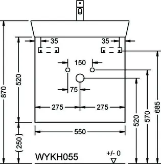 sanibel-Waschtisch-Unterbau FLEX PLUS WYKH055 550mm breit Schubl/Auszug Anthrazit Lack – Bild 2