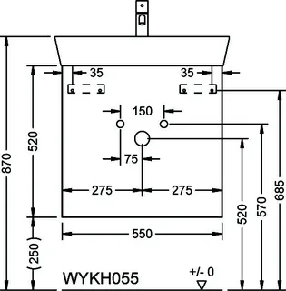 sanibel-Waschtisch-Unterbau FLEX PLUS WYKH055 550mm breit Schubl/Auszug Weiß Matt – Bild 2