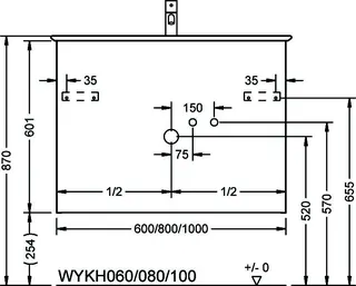 sanibel-Waschtisch-Unterbau FLEX PLUS WYKH060 600mm breit Schubl/Auszug Weiß Matt – Bild 2