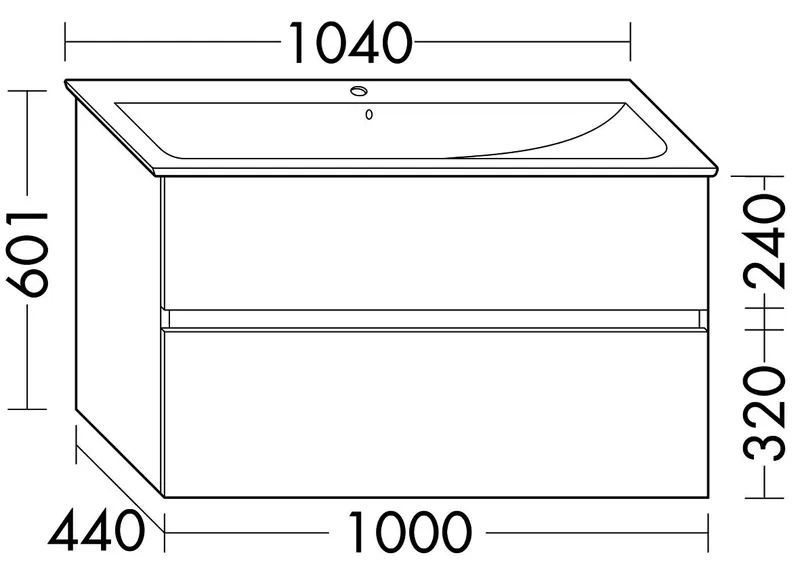 sanibel-Waschtisch-Unterbau FLEX PLUS WYKH100 1000mm br. Schubl/Auszug Anthrazit Lack